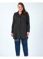 big size. striped, beaded, cotton shirt, tunic, cap
