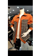 Zippered, crowbar pattern, orange, shirt, cap