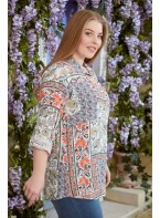 Floral Patterned Plus Size Shirt